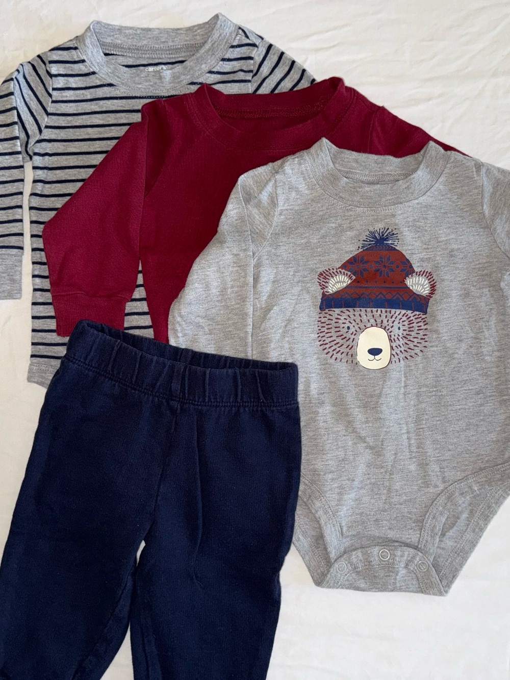 2/$15 Baby Boy long sleeve bodysuit and pants bundle | fall winter | 9 months
